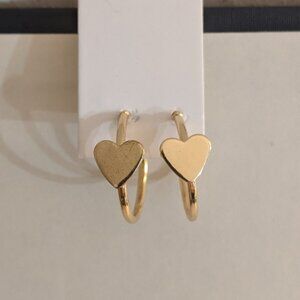 Gold Tone Heart Hoop Earrings